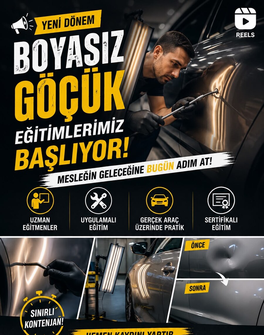 Boyasız göçük düzeltme eğitimi duyurusu